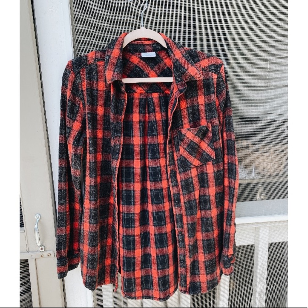 Red and black wool flannel
